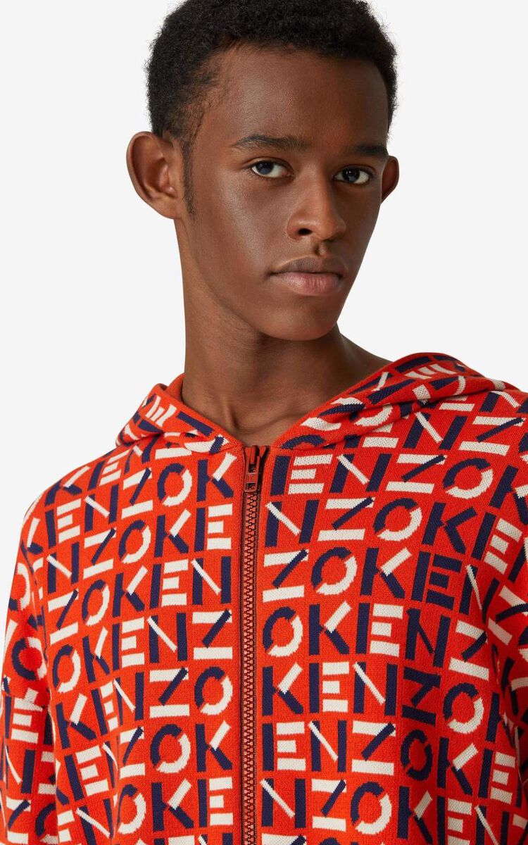 Kenzo Deep Orange Sport Monogram Jacquard Hoodie - Clothing from  Brother2Brother UK